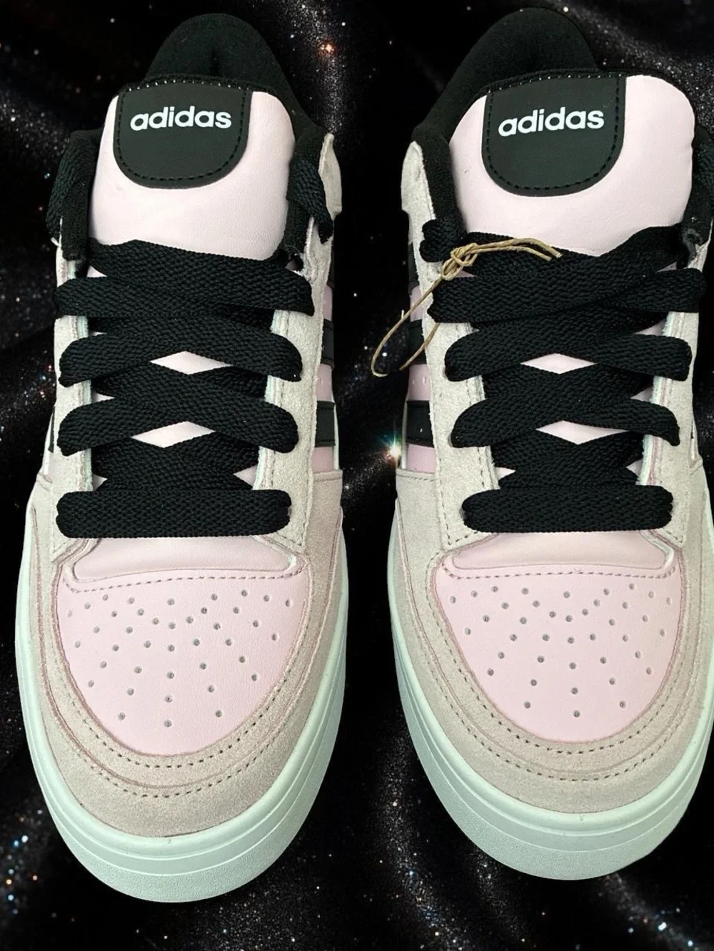 adidas Women's Low-Top Pink and Black Platform Sneaker
